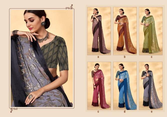 Ynf Varnam New Exclusive Wear Fancy Designer Sequence Satin Saree Collection
